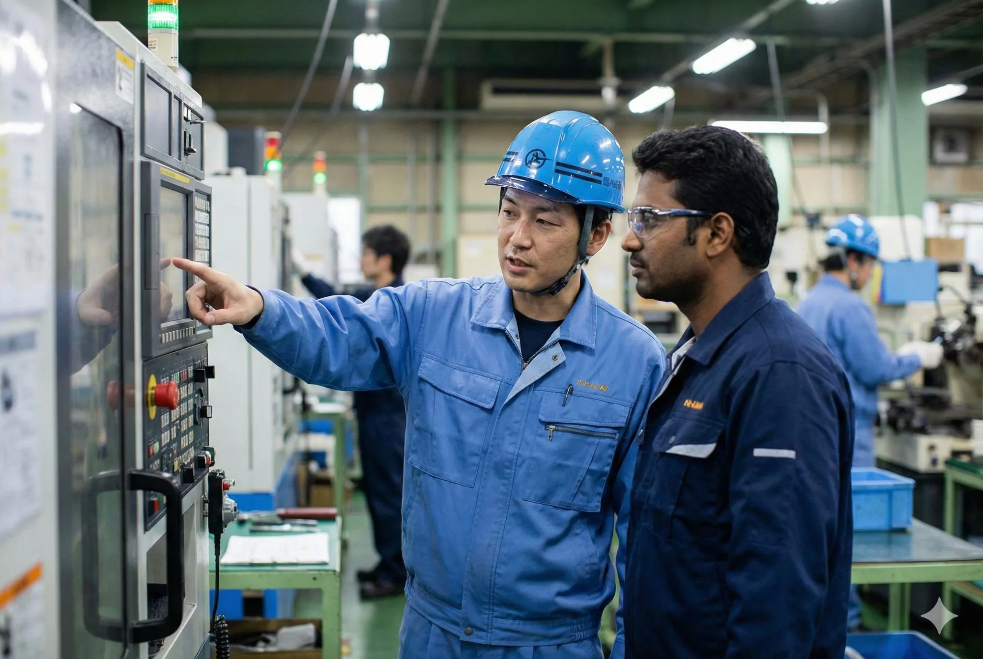 製造現場でのコミュニケーションの様子