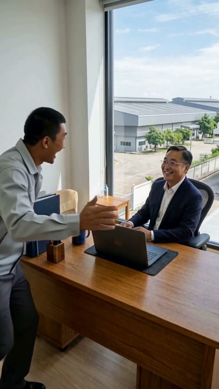 身ぶり手ぶりで山田に説明するソムチャイ